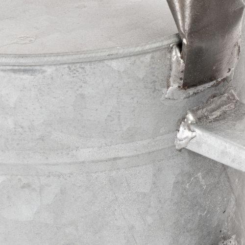 Vintage metal watering can, silver-grey, stylish garden decoration, flower vase, L53cm H29cm | Floristik24.ie