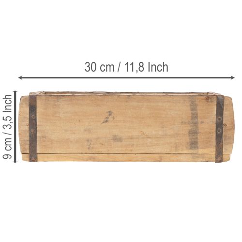 Vintage wooden box planter brick shape wood 30cm | Floristik24.ie