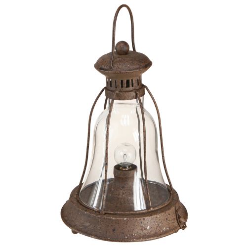 Vintage LED lamp metal decoration rust lantern with timer H30cm