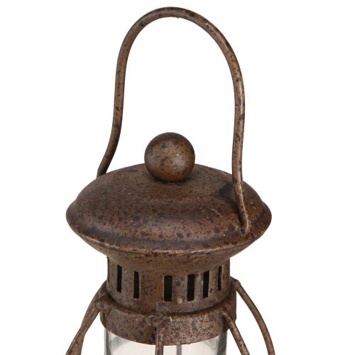 Floristik24 Vintage LED lamp metal decoration rust lantern with timer H30cm
