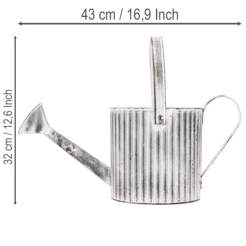 Vintage planter Ø17cm, decorative watering can, metal planter shabby chic | Floristik24.ie