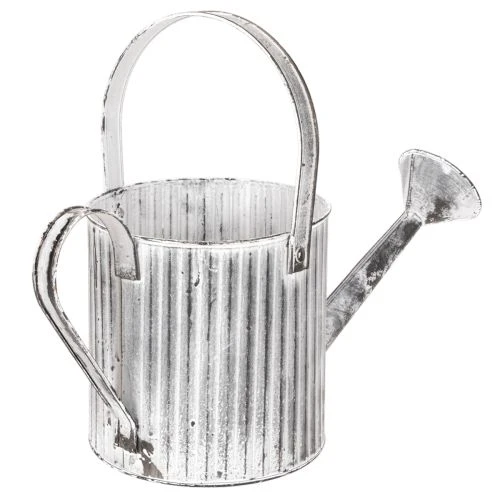 Vintage planter Ø17cm, decorative watering can, metal planter shabby chic | Floristik24.ie