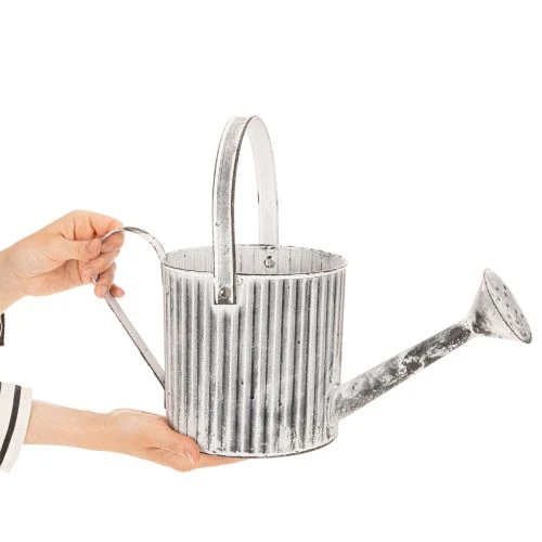 Vintage planter Ø17cm, decorative watering can, metal planter shabby chic | Floristik24.ie