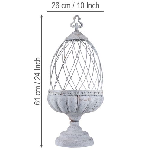 Floristik24 Vintage trophy bowl metal decoration birdcage grey 26×61cm