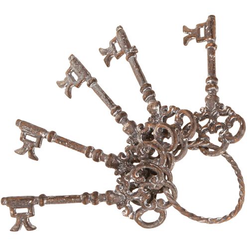 Product Vintage key decoration keychain rust metal H20.5cm