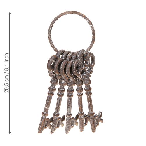 Product Vintage key decoration keychain rust metal H20.5cm