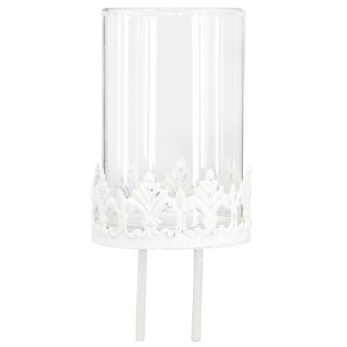 Product Vintage tealight holder white Ø5.5cm H8cm 4pcs