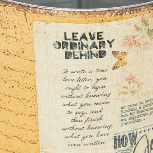 Product Vintage-look flower pot/tin with lettering for indoor decoration, 11cm, 3 pieces