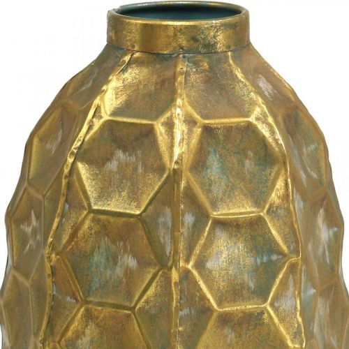 Product Vintage vase gold flower vase honeycomb look Ø23cm H39cm