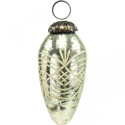 Floristik24 Vintage Christmas decorations glass H7.5/8.5/9.5cm 3 pcs