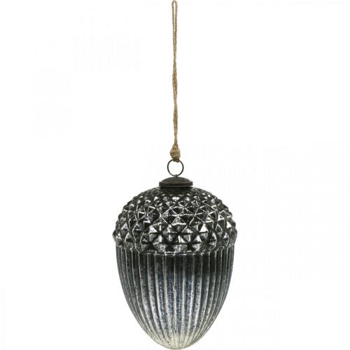 Product Vintage Christmas tree decoration acorn glass Christmas pendant H20cm Ø14cm