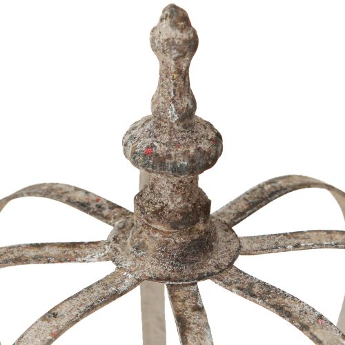 Floristik24 Vintage Lantern Crown Metal with Glass Grey Ø14cm H18.5cm