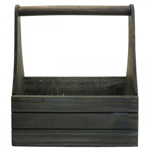 Floristik24 Vintage flower box wooden planter brown 28×14×31cm