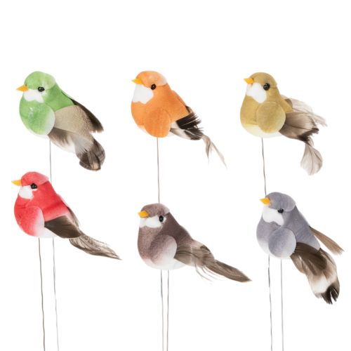 Decorative birds, artificial home decor, spring occasion, with colorful plumage, made of plastic, 5cm, 18 pieces