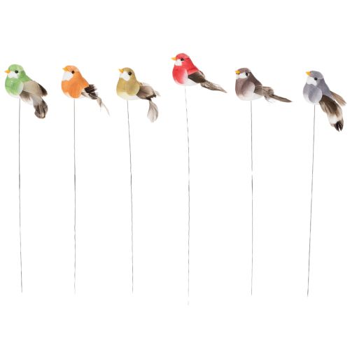 Product Decorative birds, artificial home decor, spring occasion, with colorful plumage, made of plastic, 5cm, 18 pieces