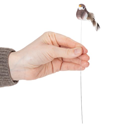 Product Decorative birds, artificial home decor, spring occasion, with colorful plumage made of real feathers, 5cm, 18 pieces