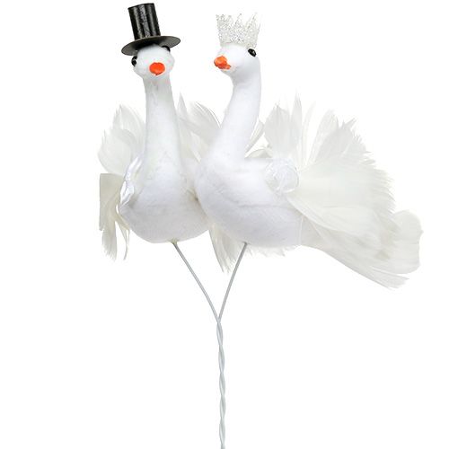 Floristik24 Vogel bride and groom white 38cm