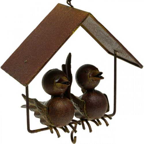 Floristik24 Deco birds for hanging rust deco metal brown 14.5×16cm