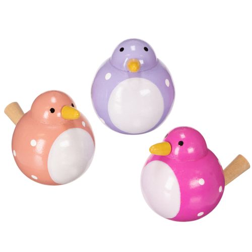 Floristik24 Bird decorative figurine with polka dot pattern as a fresh and friendly room accent, purple, 6cm, 6 pieces