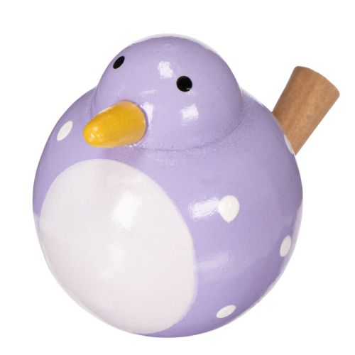 Product Bird decorative figurine with polka dot pattern as a fresh and friendly room accent, purple, 6cm, 6 pieces