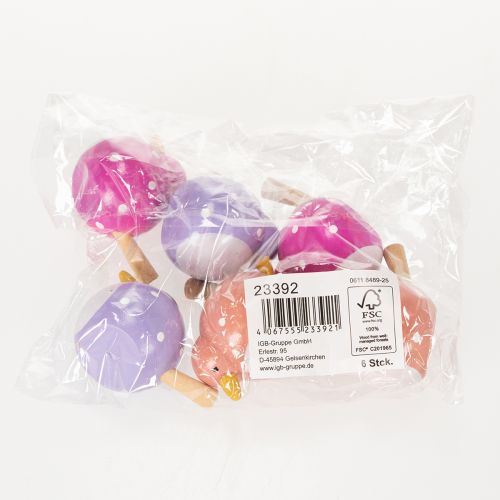 Product Bird decorative figure, cute and colorful design for the living room, 6cm, 6 pieces