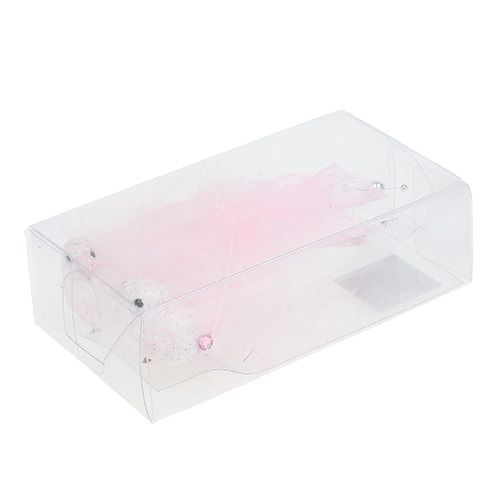 Floristik24 Bird on clip 14cm pink, mica 2pcs