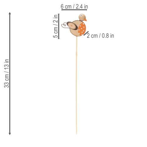 Product Wooden bird garden stakes for creative decoration in spring and summer, 33cm, 16 pieces