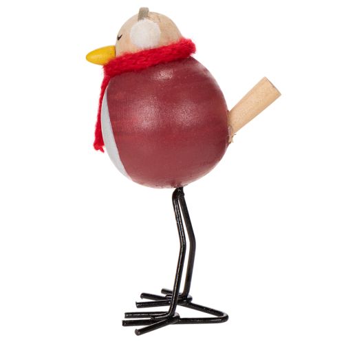 Decorative bird figurine with scarf, winter decoration, 11cm, 4 pieces | Floristik24.ie