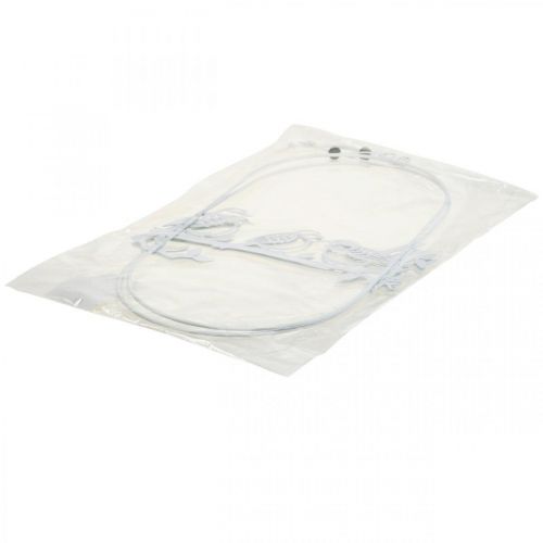 Product Bird deco window decoration spring, metal white H37.5cm 2pcs