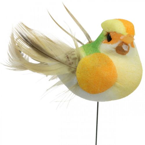 Floristik24 Spring, bird on wire, flower stick colorful H2.5cm 24 pcs