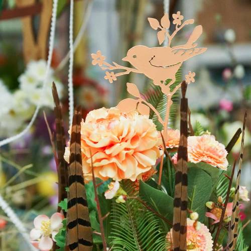 Floristik24 Bird with stick metal assorted multicolored H12cm 10pcs