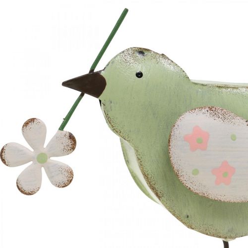 Floristik24 Decorative figure bird with flower spring decoration vintage metal 19.5cm