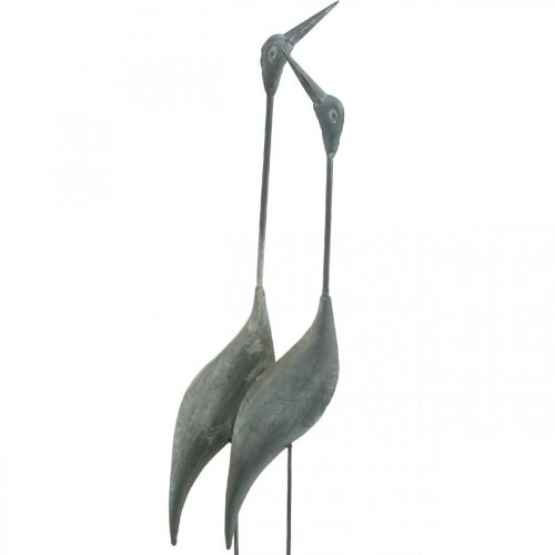Product Pair of birds, metal decoration, waterfowl Silver, washed white H74cm