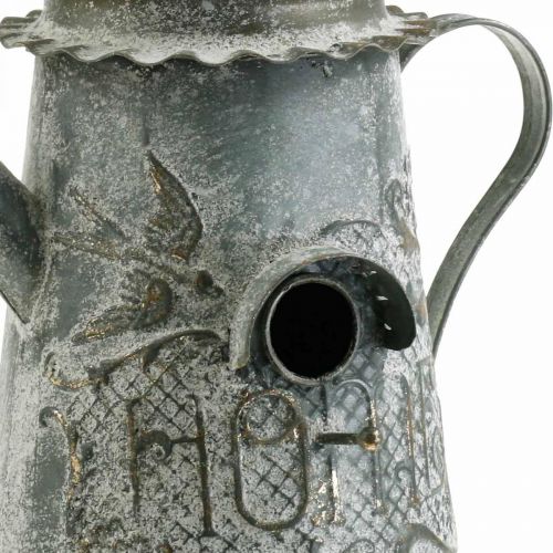 Floristik24 Decorative birdhouse vintage, decorative jug metal for hanging H28.5cm