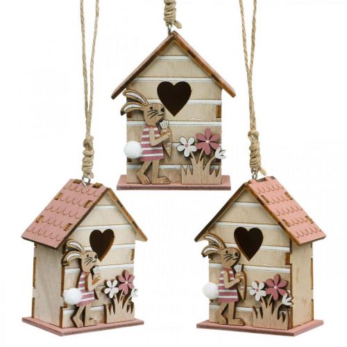 Floristik24 Birdhouse Hanging Spring Decorative Birdhouse Bunny Easter Decoration 4pcs