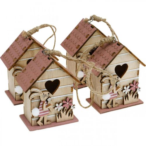 Floristik24 Birdhouse Hanging Spring Decorative Birdhouse Bunny Easter Decoration 4pcs