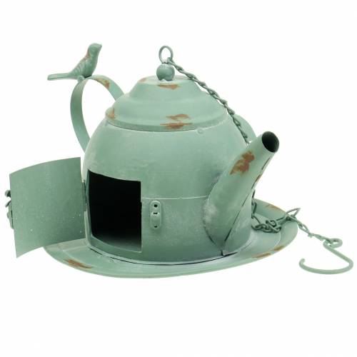 Floristik24 Birdhouse teapot for hanging mint green H15cm
