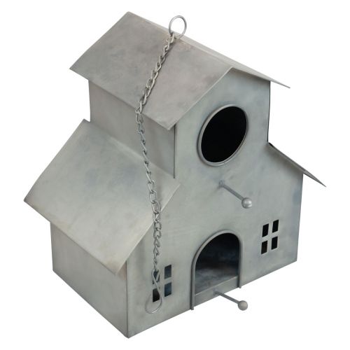 Floristik24 Bird house for hanging metal gray 2-storey 24x15x26cm