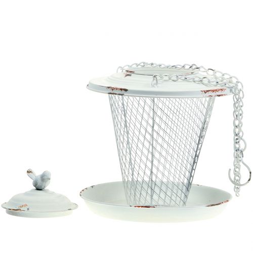Floristik24 Bird feeder to hang antique white Ø22cm H26.5cm