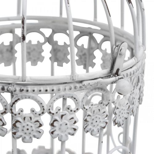 Product Deco Aviary Shabby White Bird Cage Metal Decoration Ø10cm H17cm