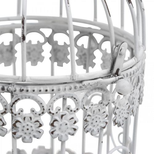 Floristik24 Deco Aviary Shabby White Bird Cage Metal Decoration Ø10cm H17cm