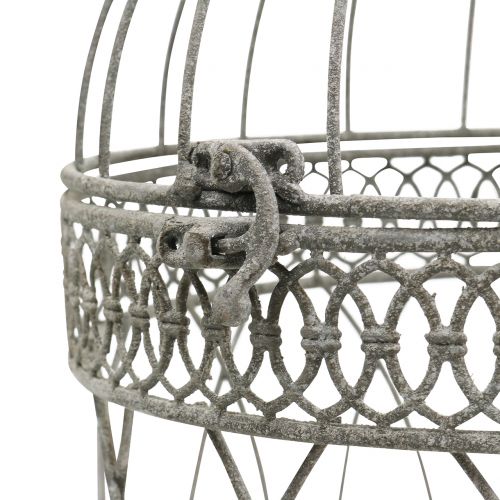 Floristik24 Bird aviary vintage round gray Ø22 / 18cm 2pcs