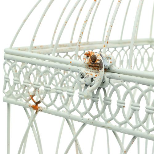 Floristik24 Bird aviary vintage square white 21 / 17cm 2pcs