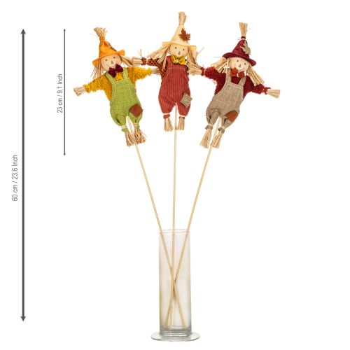 Decorative scarecrow figure on a stick for crafting and plants, 60cm | Floristik24.ie