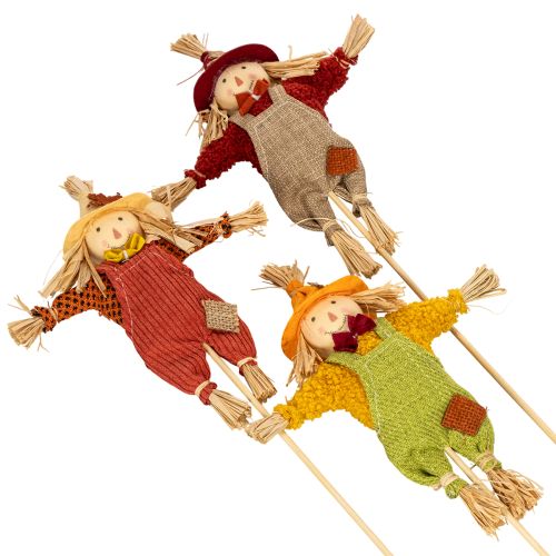 Decorative scarecrow figure on a stick for crafting and plants, 60cm | Floristik24.ie
