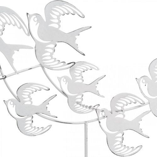 Floristik24 Swallows, table decorations, bird decorations to place White, natural colors Shabby Chic H33.5cm W32.5cm