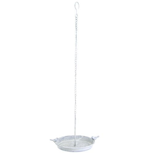 Product Birdbath Metal Decoration Heart White Blue Hanging Ø21.5cm