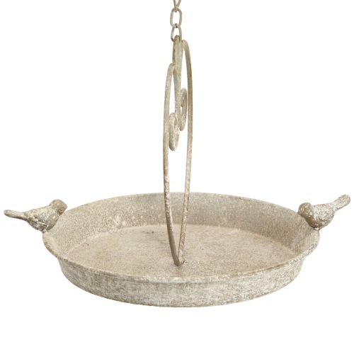 Product Birdbath metal with heart for hanging antique Ø21.5cm