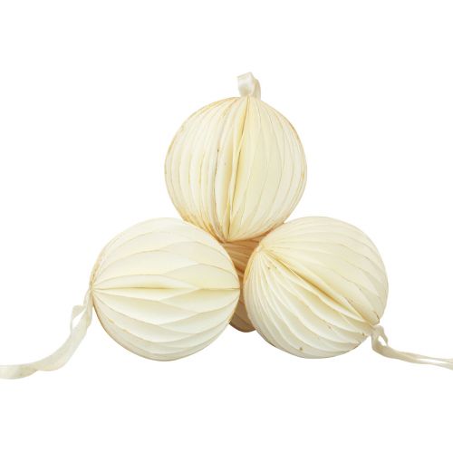 Product Honeycomb balls honeycomb balls Christmas white glitter Ø8cm 4pcs