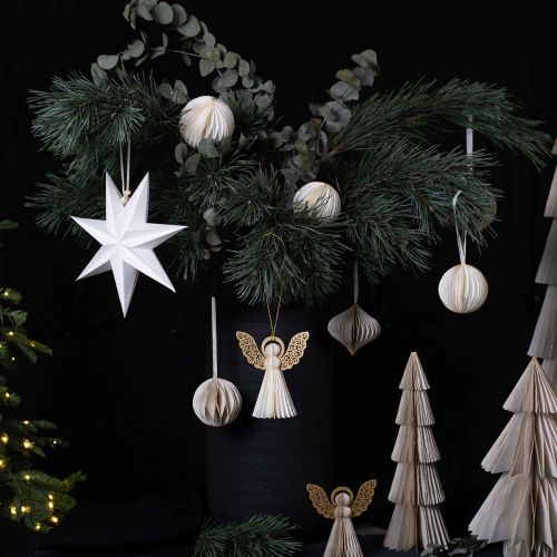 Product Honeycomb Balls Honeycomb Balls Onion Cream White Gold Ø8cm 4 Pcs